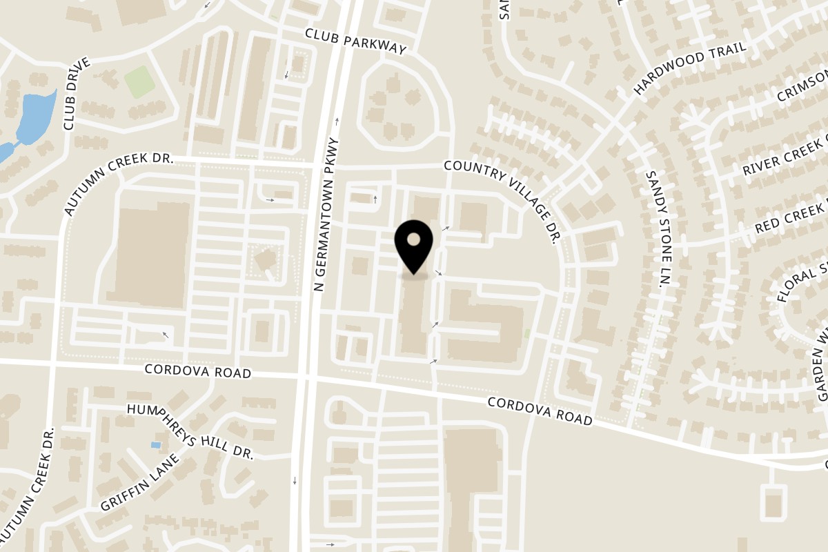 Map showing the location of Queen of Sheba Imperial Restaurant on 1250 N Germantown Pkwy Suite 101 in Cordova